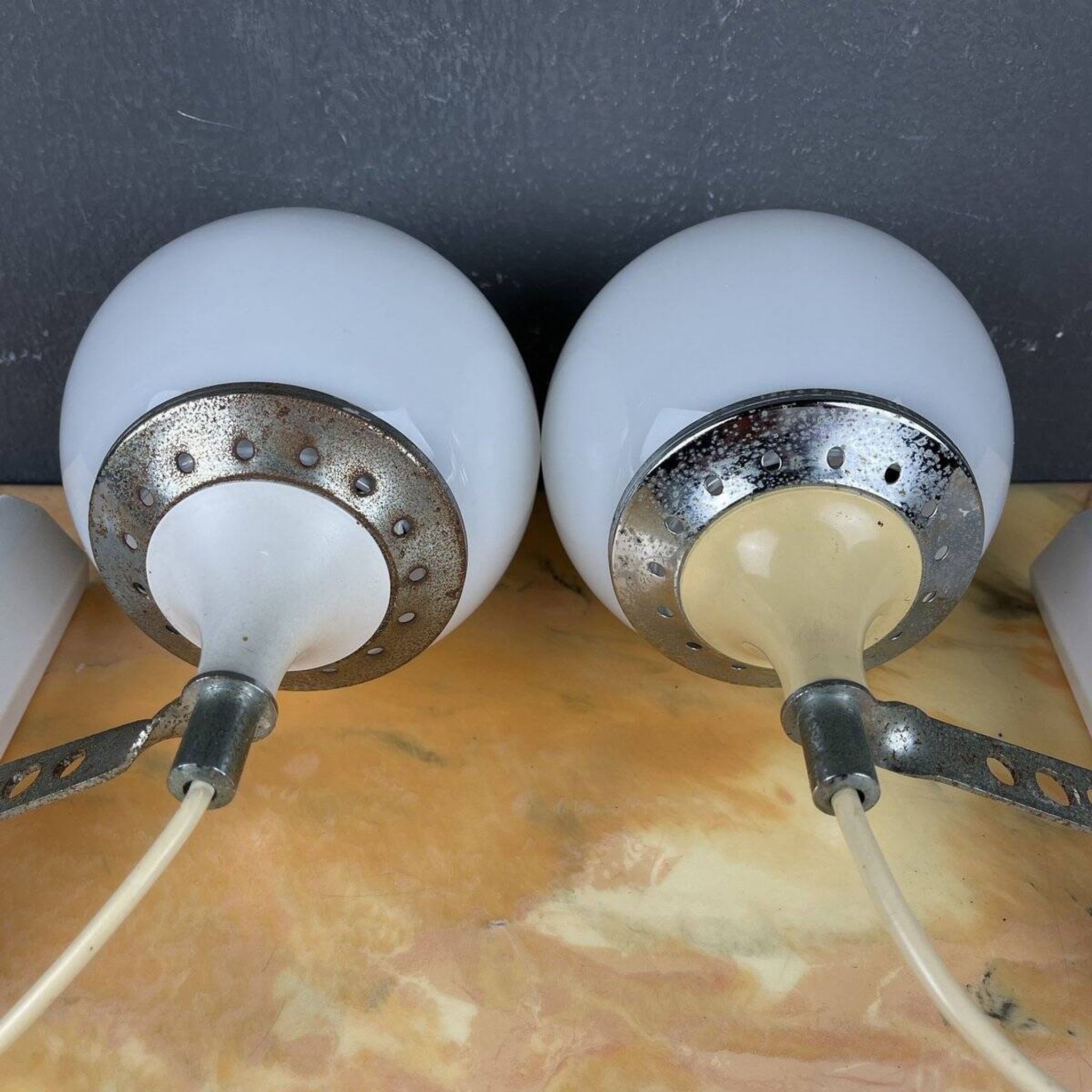 Italian white wall sconces from the mid-century by Targetti Sankey, 1960s, set of 2.