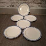 Series of 6 plates in Earthenware Sarreguemines model Fontanges