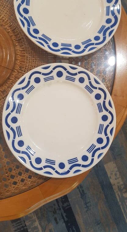 Set of 5 plates Badonviller model Azur