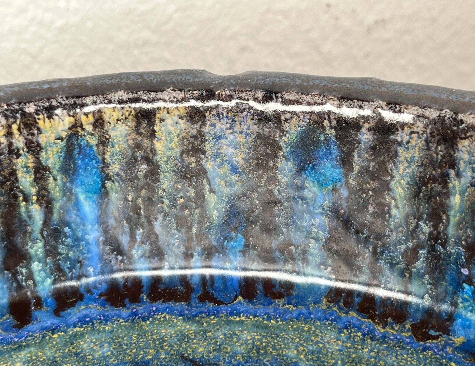 Large studio pottery bowl in modern mid-century Danish style by Bangholm, 1960s.