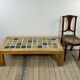 Coffee table in elm and ceramic stoneware Maison Regain 1970