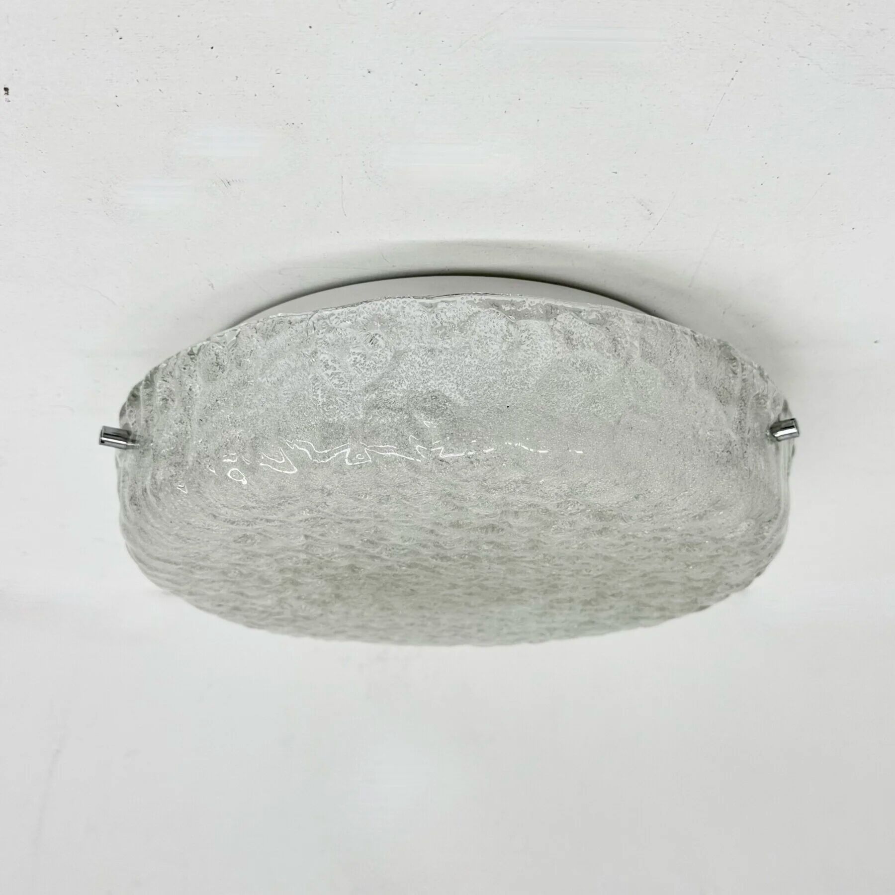 German vintage textured Murano glass flush mount, 1960s