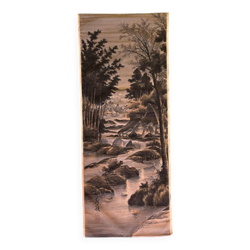 Ancienne tapisserie tenture velours Asie Japon XIXe XXe