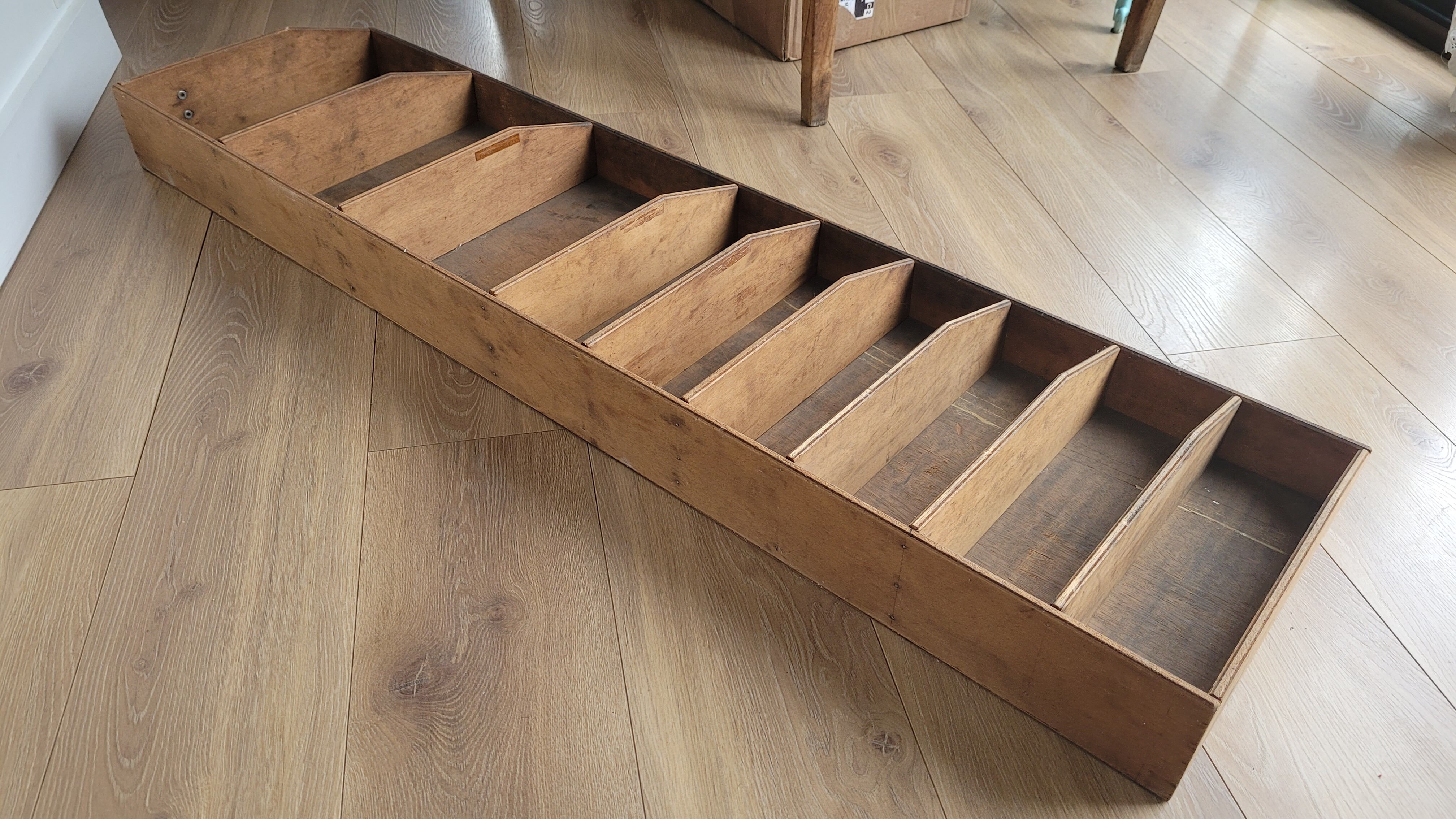Industrial shelf with wooden lockers