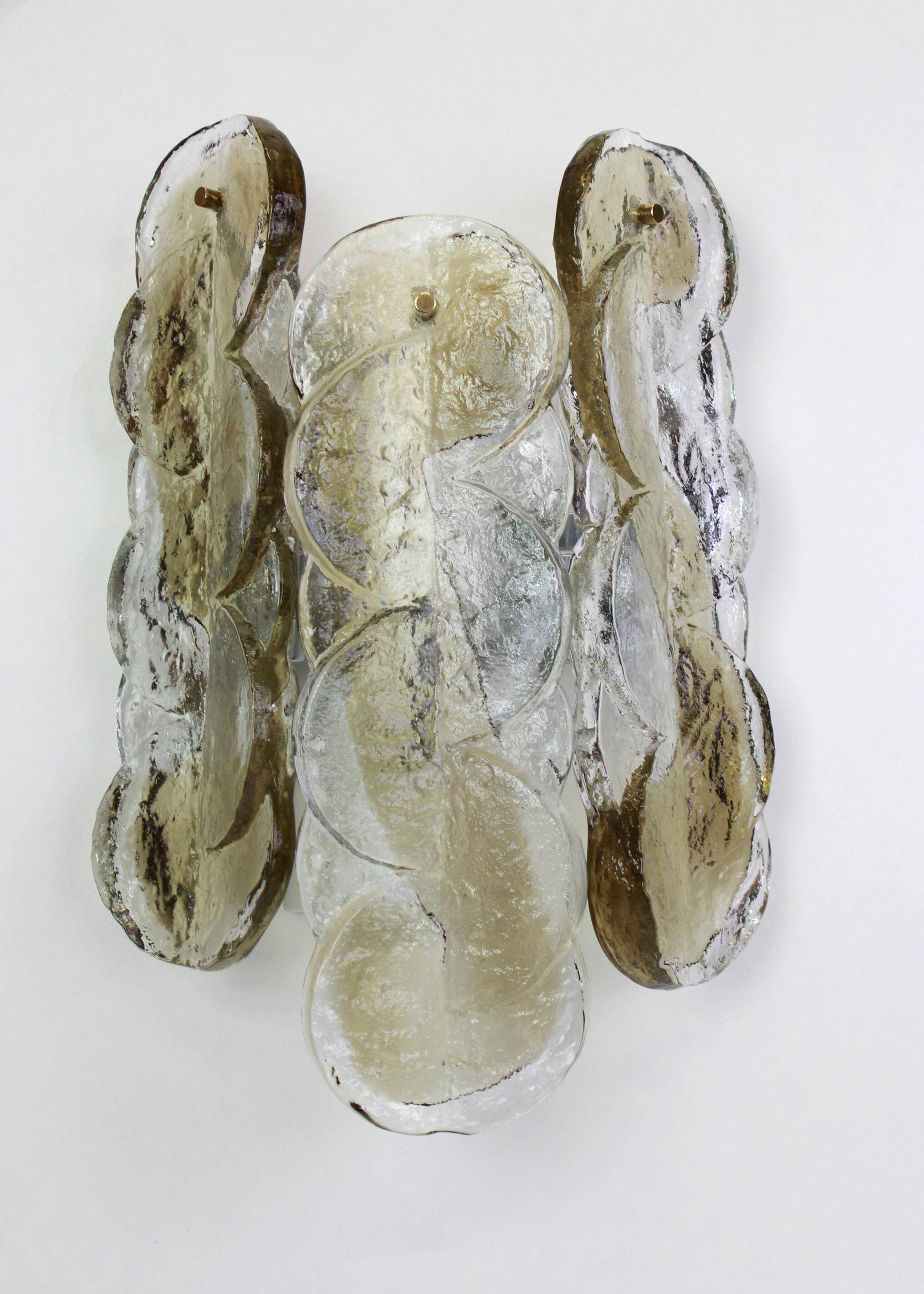 Pair of large wall sconces by Kalmar, Austria, 1960s.