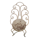 Set of 2 garden chairs and wrought iron pedestal table