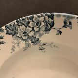 3 marie Louise blue hollow plates made of Saint Amand earthenware