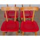 Set of four red chairs published by Ton, 1960