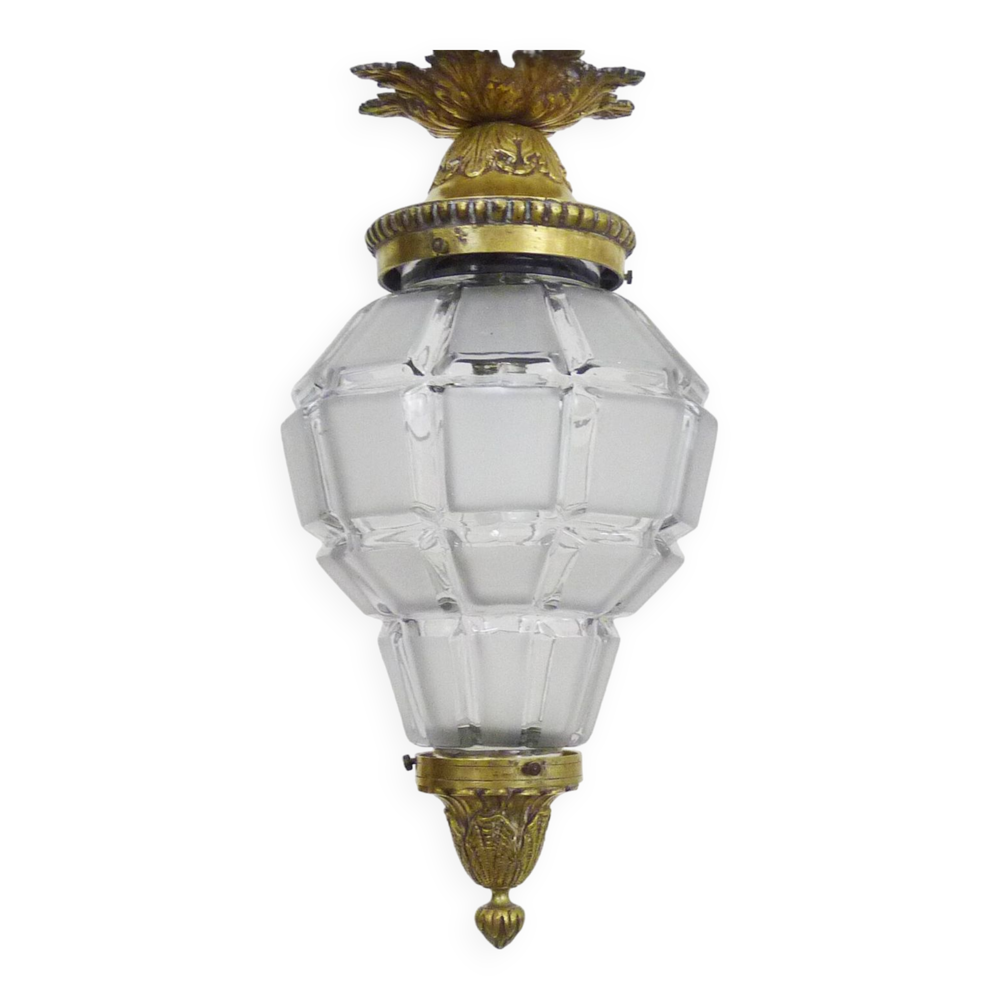 Louis XV style Hall lantern in bronze and glass globe. Around 1920
