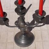 Pewter candlestick 3 branches