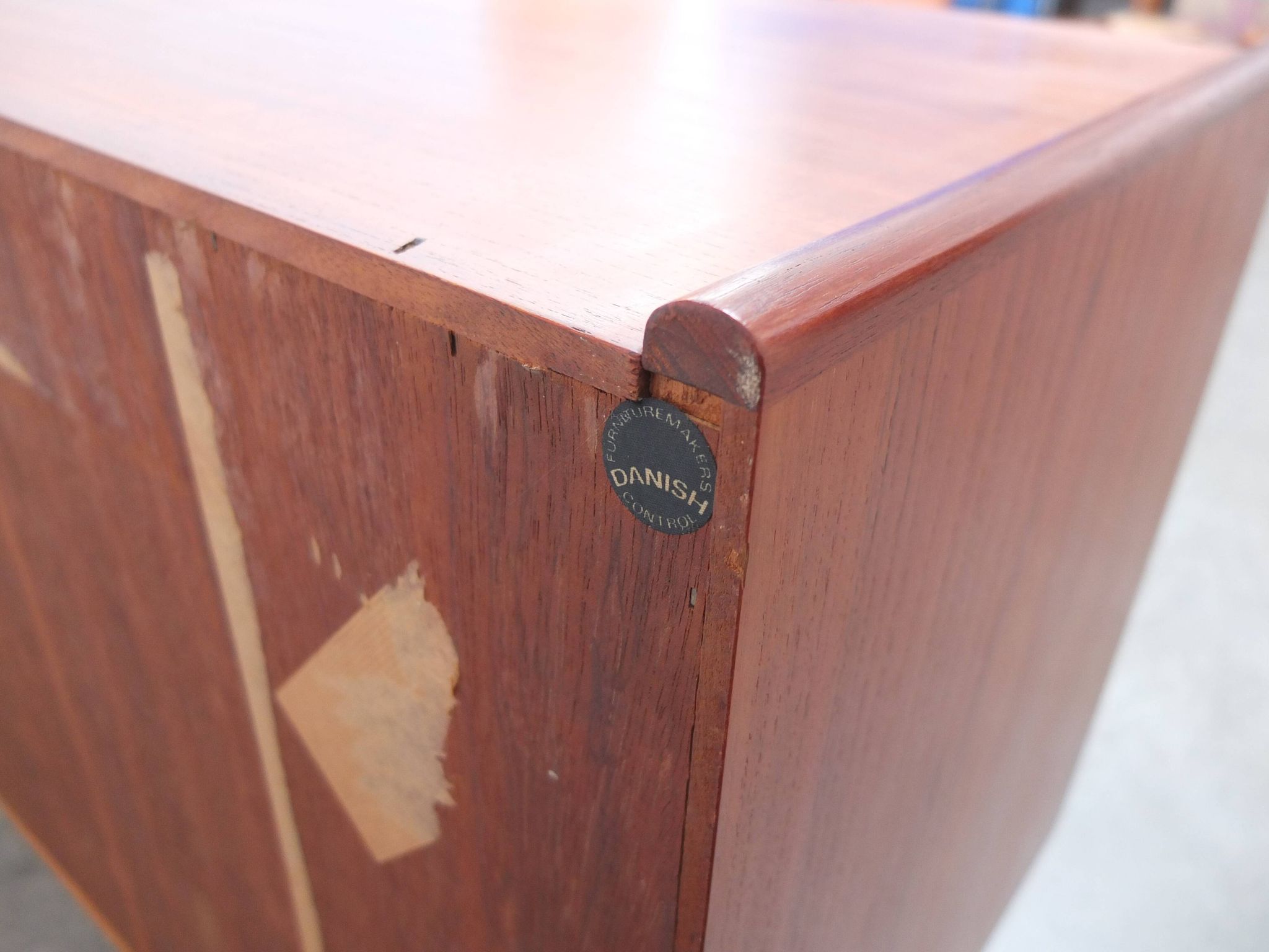 Danish teak sideboard with tambour doors, 1960s