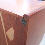 Buffet en teck danois avec portes tambour, années 1960.