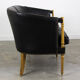 Black leather club sofa