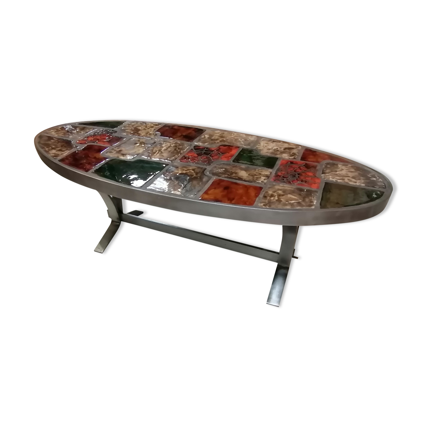 Vintage ceramic steel coffee table