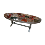 Vintage ceramic steel coffee table