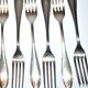 Series of 6 vintage table forks in silver metal deetjen 100 21.5cm