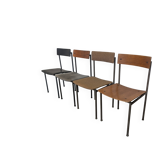 Set of 4 - Mix & Match Vintage Industrial Dining Chairs - 1970s Stol Kamnik