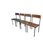 Set of 4 - Mix & Match Vintage Industrial Dining Chairs - 1970s Stol Kamnik
