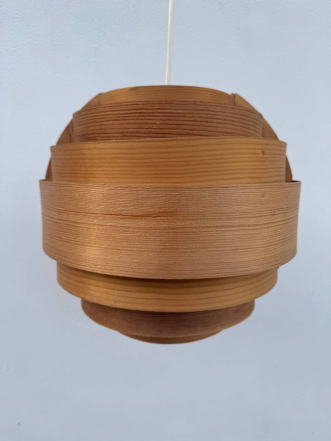 Hans Agne Jakobsson wooden pendant light, 1960s