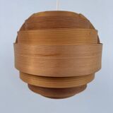 Hans Agne Jakobsson wooden pendant light, 1960s