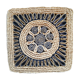 Under the wicker dish