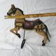 Wooden horse with period ironwork support