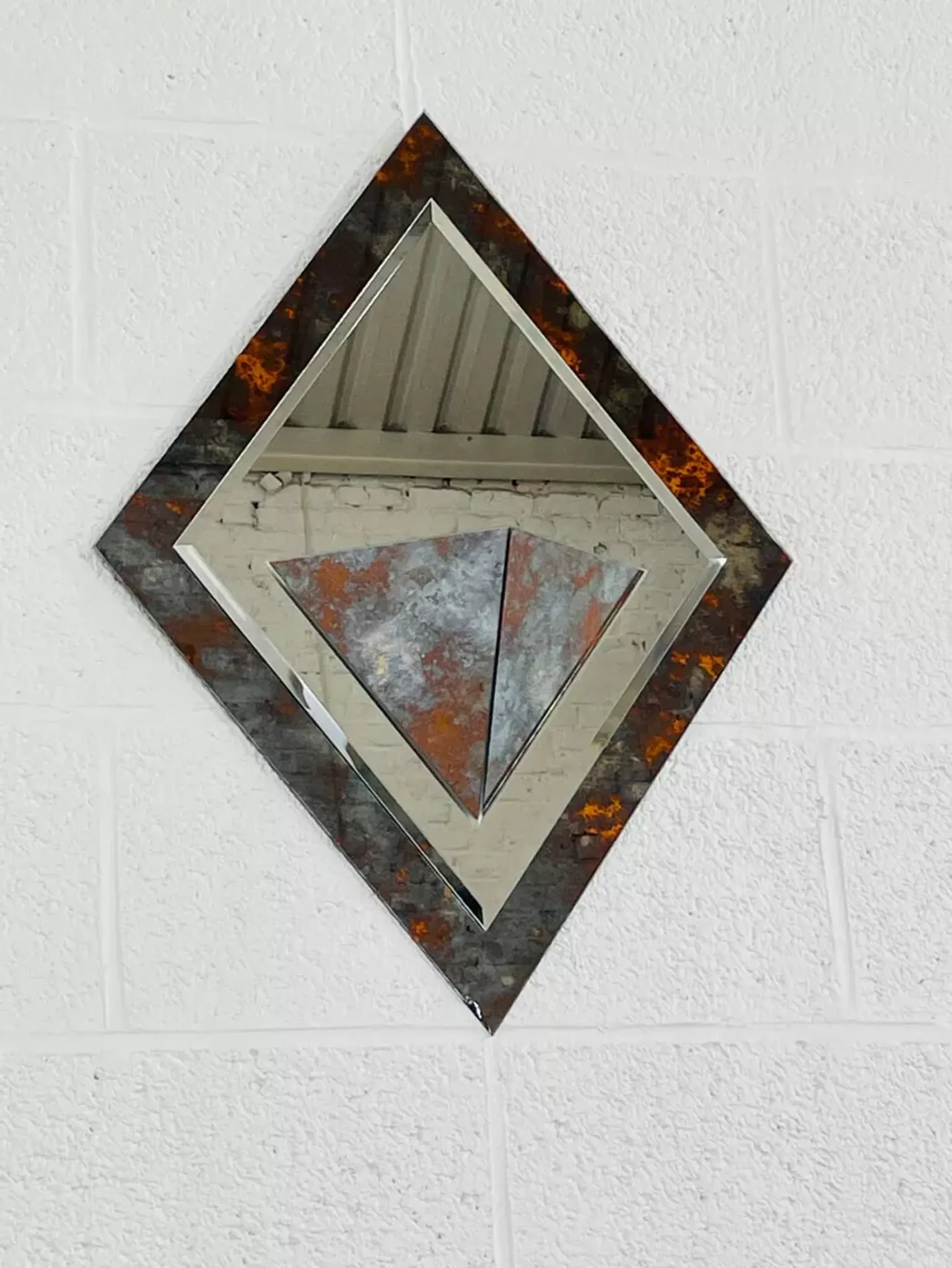 Vintage art deco beveled mirror