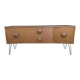 Scandinavian teak sideboard with a black top and metal hairpin legs - 1960s
