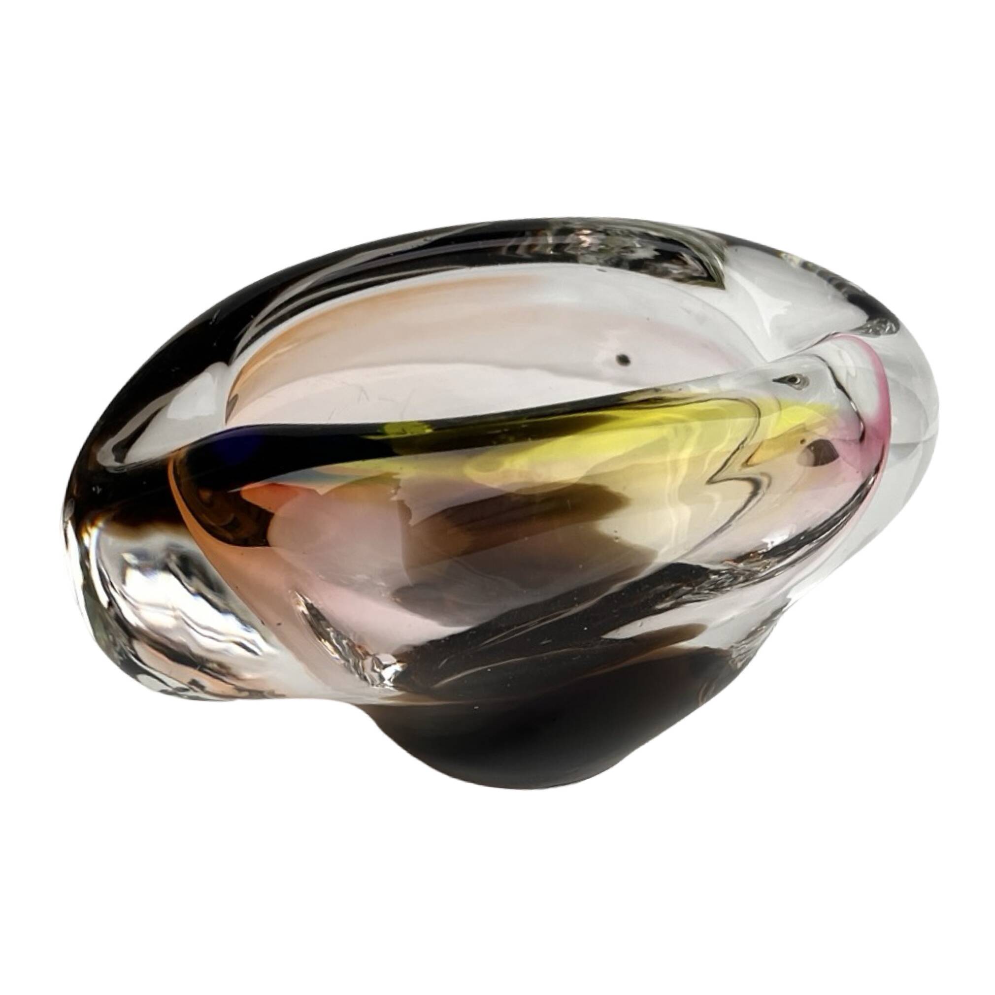 Cendrier en verre, conçu par Jozef Rozinek, Borocristal Nový Bor, Tchéquie 1970