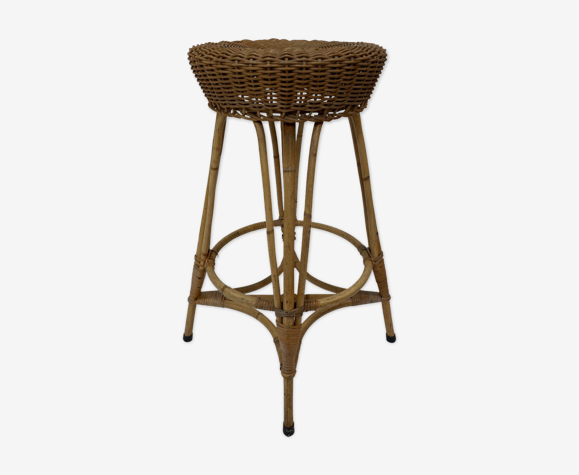 Vintage rotan stool 60s design | Selency