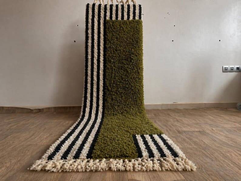 Handmade Moroccan hallway rug - custom made 75/300 cm