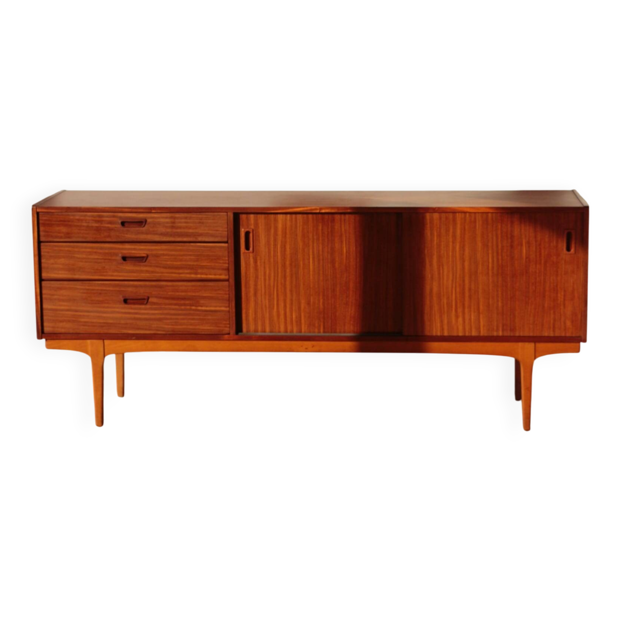 Enfilade vintage Nathan en teck (183cm) – style scandinave