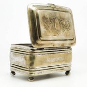 Plated brass sugar bowl from Henneberg Brothers, Warsaw, Poland, 19th century