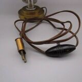 Antique art deco lamp in brass and crystal