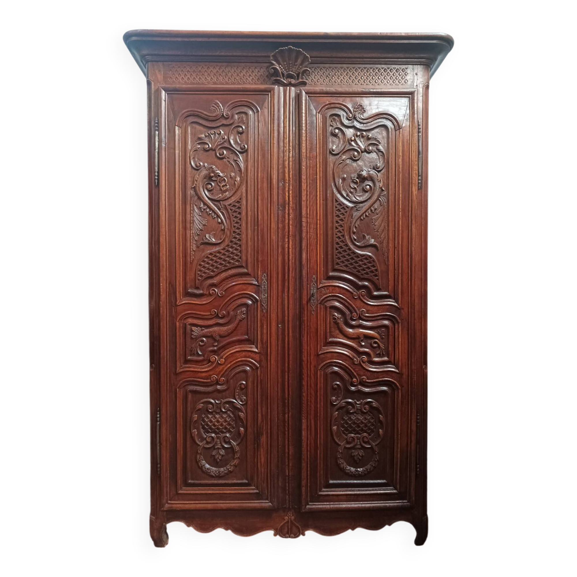 19th-century oak Renaissance wardrobe