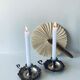 Pair of silver metal candlesticks