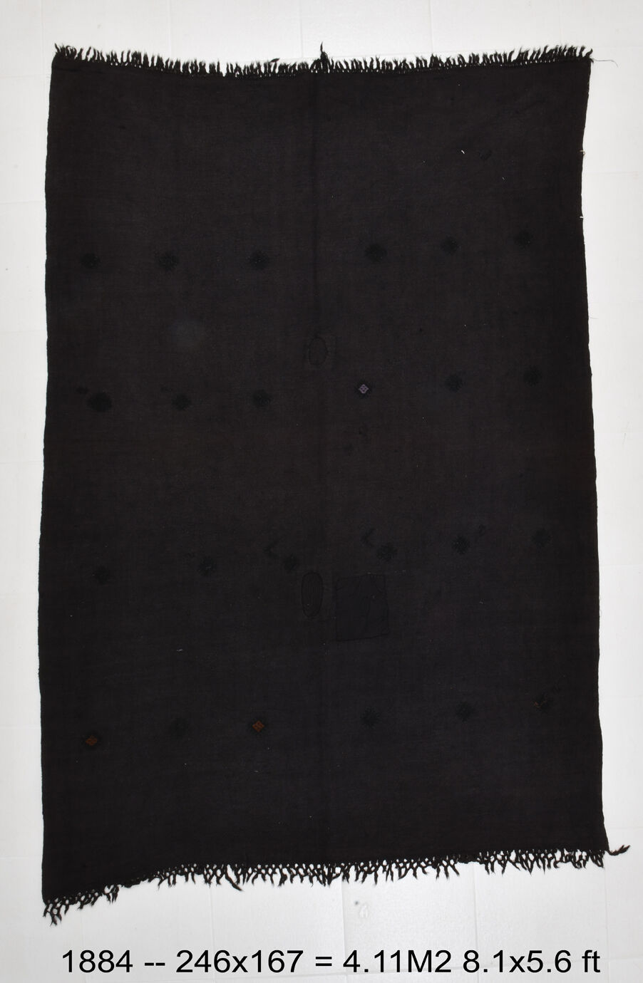 Polka Dot Vintage Hemp Rug 246x167cm