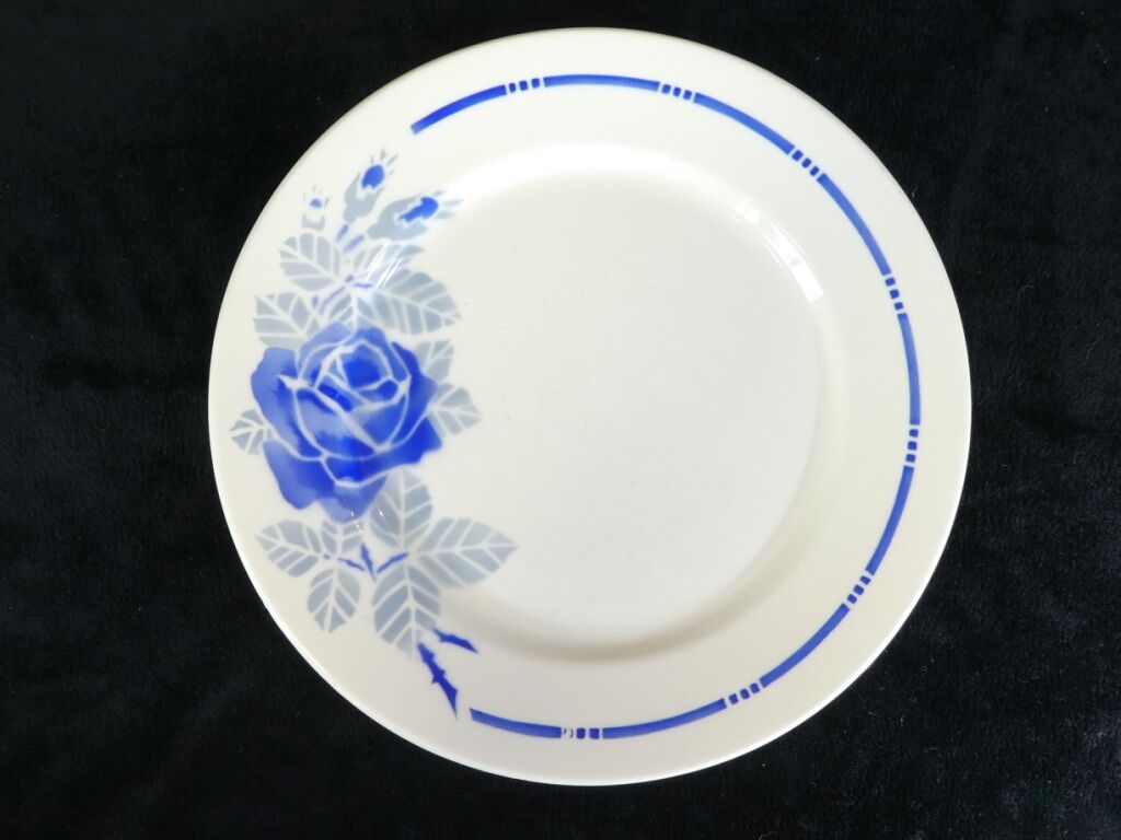 3 flat plates Badonviller model rose no Digoin