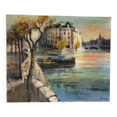 The Seine in Paris, oil on canvas signed 1970