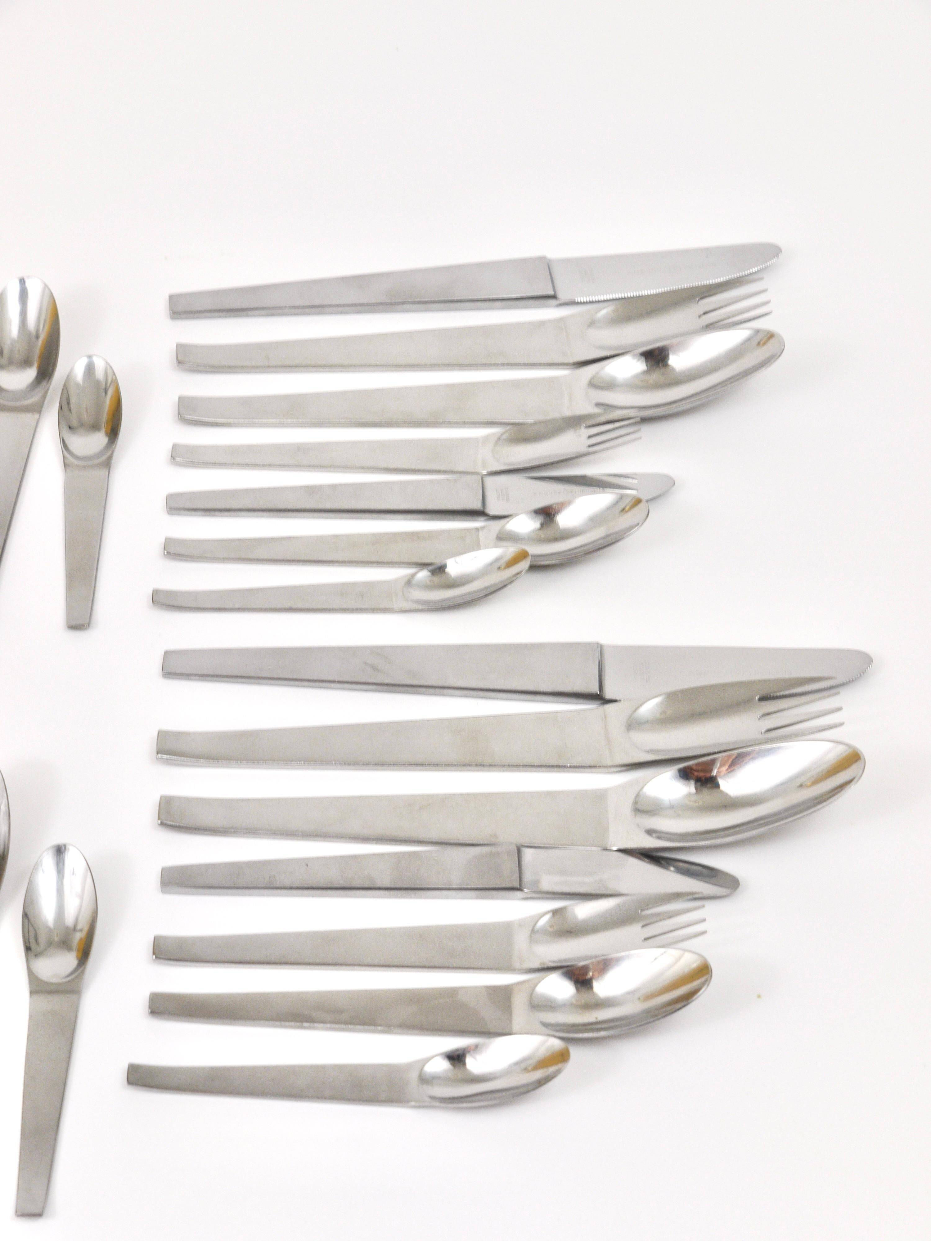 Carl Auböck 2060 Cutlery, 42 pcs., Complete for 6 People, Hammered Austria, 1950