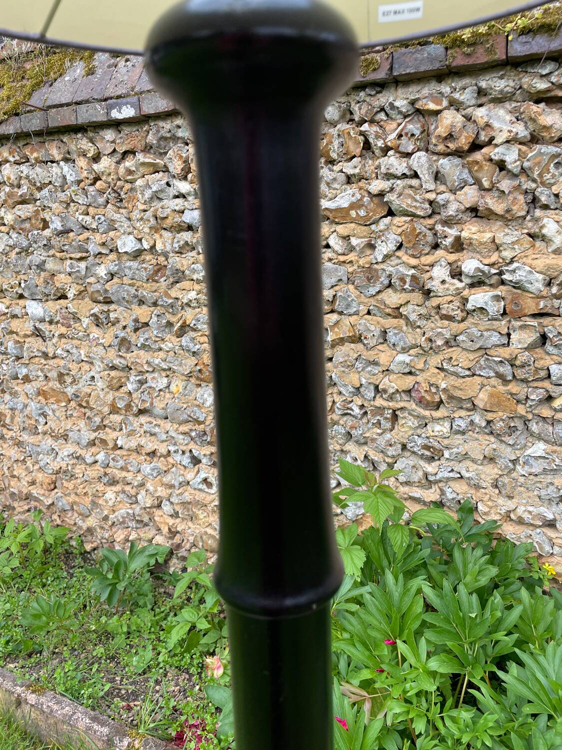 Vintage 1940s blackened wooden floor lamp