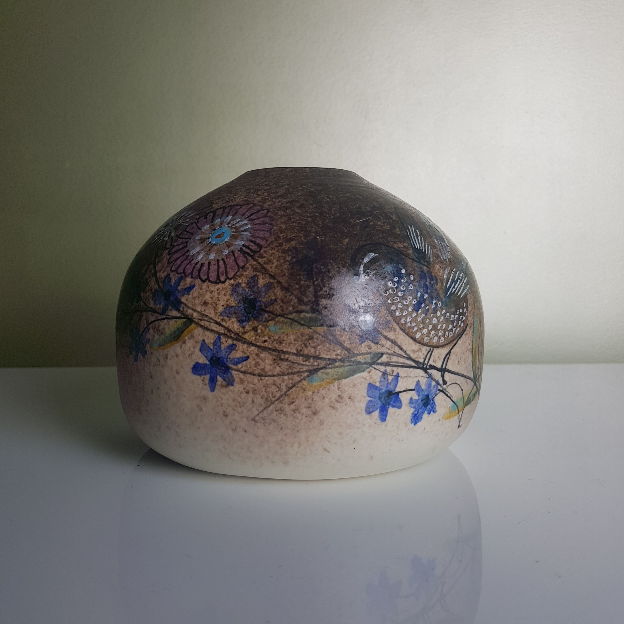 Vase ball décor floral fonck & mateo vallauris