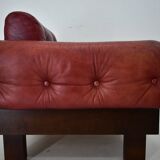 Pair of vintage leather armchairs , Czechoslovakia 1970s