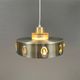 Danish hanging lamp made of glass, metal and with amber colored prisms
