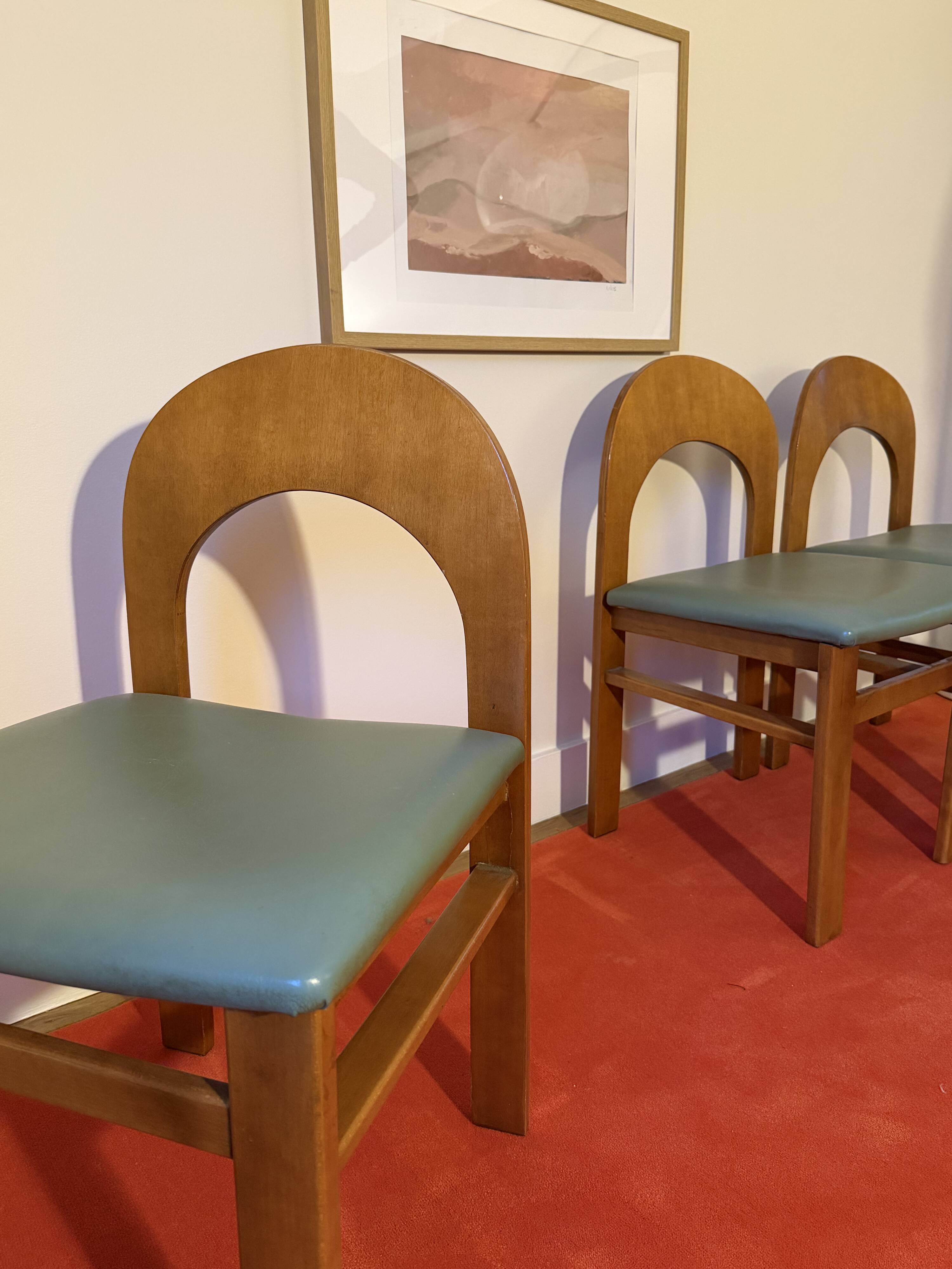 Set of 4 Arcadia dining chairs by Caraceni for Tagliabue.