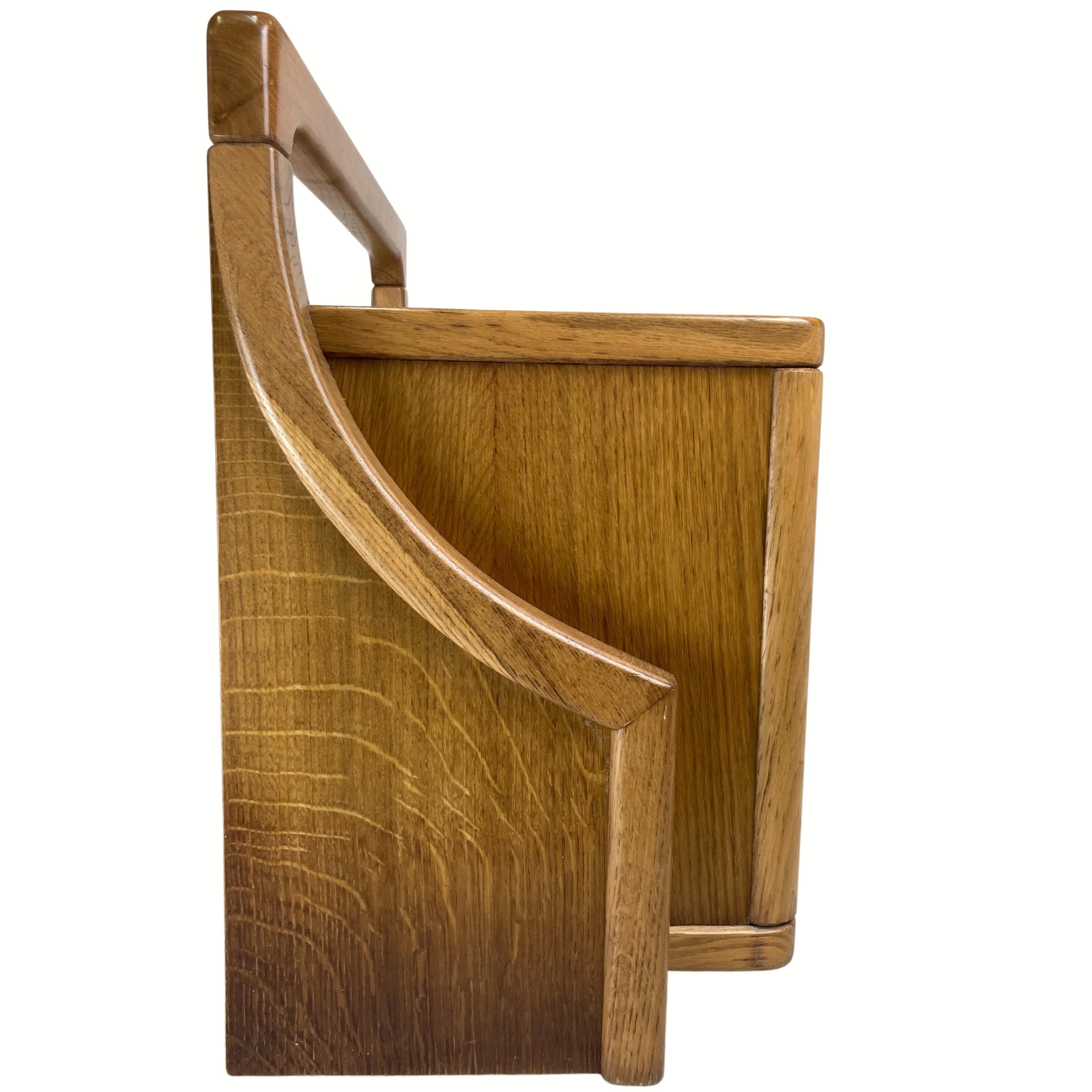 Danish scandinavian oak curved free form night stands or side tables, 1970s