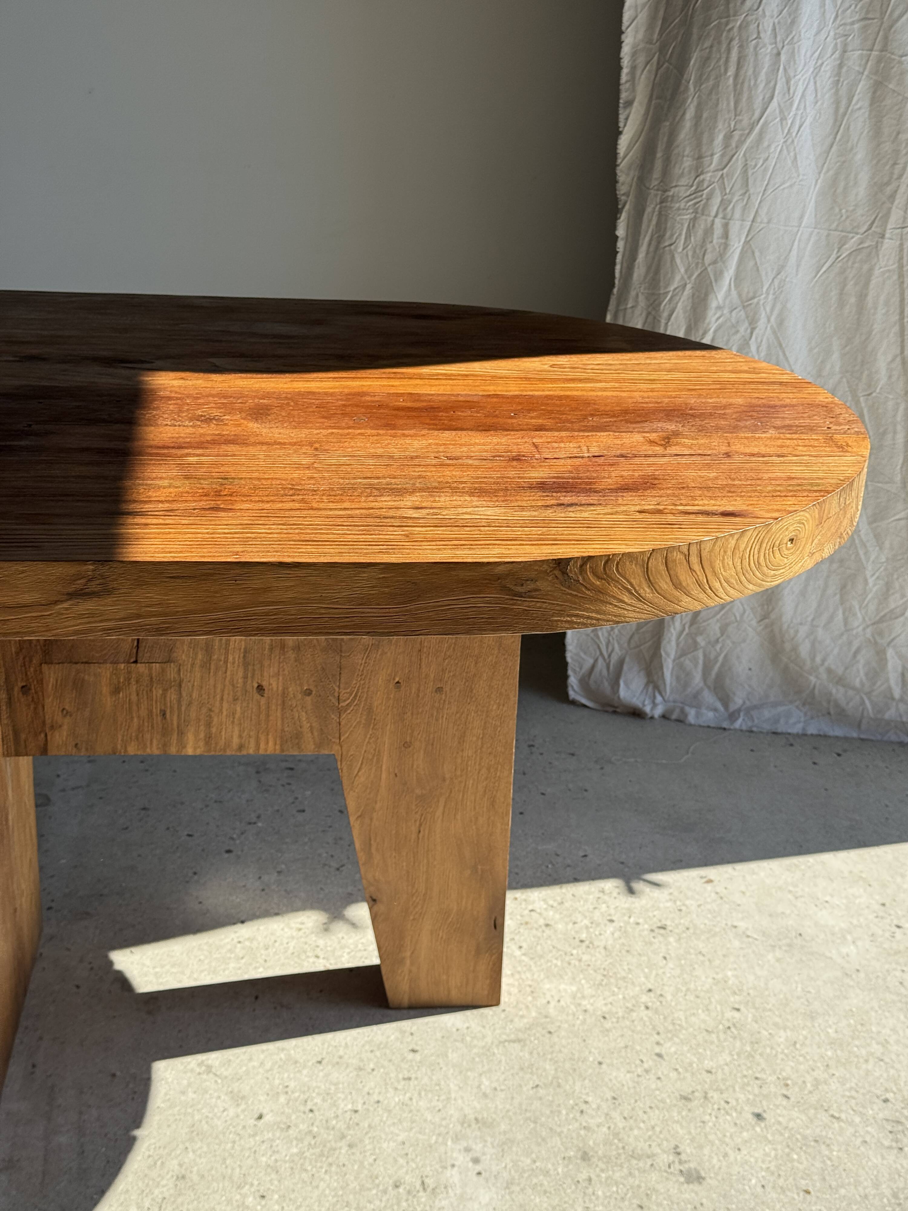 Immense solid teak table 2.10m x 1m