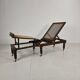 Late 19th Century English Oak Campaign Daybed with Original Cane Webbing