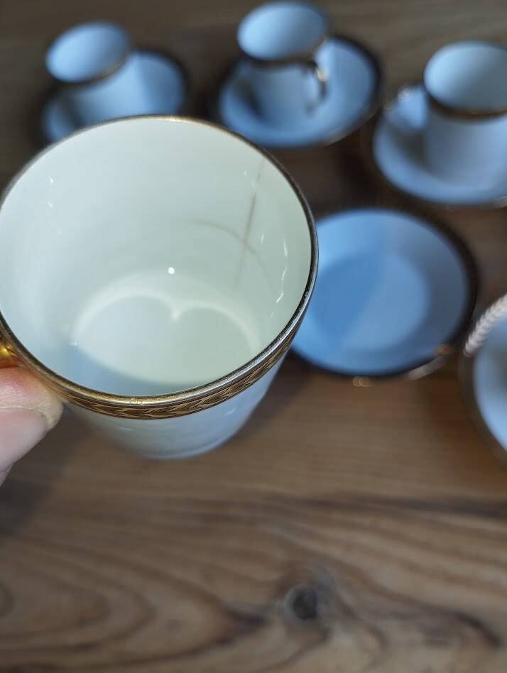 Coffee service for 6 people in Limoges porcelain by Robert Haviland, 1930.