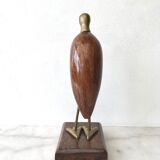 Animal marabout in teak and brass
